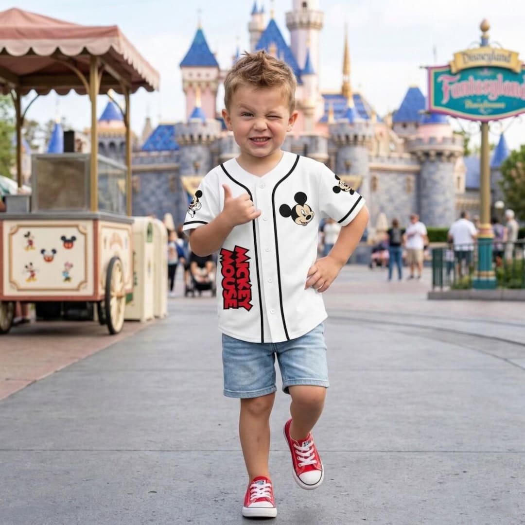 Custom Mickey Mouse Baseball Jersey, Mickey Mouse Family Matching