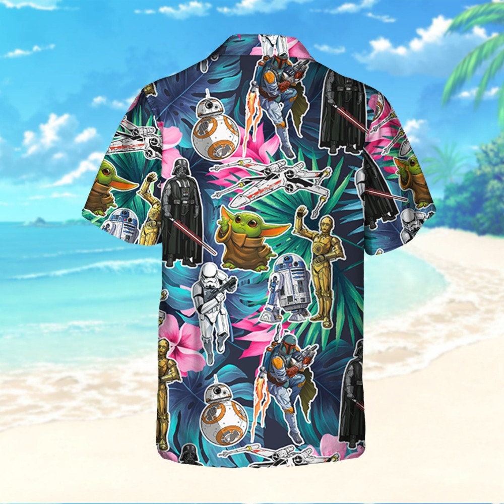 Star Wars Seamless Icon Summer Tropical Hawaiian Shirt Tropical Summer Aloha Hawaii Shorts Beach Gift For Men Youth Valentine Birthday Gift