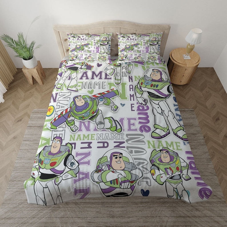 Manta personalizada de Buzz Lightyear de Toy Story de Disney, manta con nombre personalizado, manta personalizada con personajes de Toy Story, regalos de cumpleaños de Toy Story imagen 6