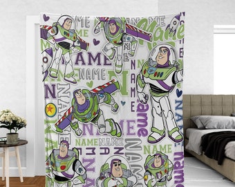 Personalized Disney Toy Story buzz lightyear Blanket, Custom Name Blanket, Custom Toy Story Characters Blanket, Toy Story Birthday Gifts