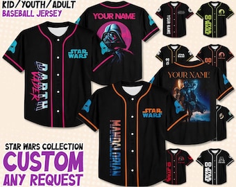 Gepersonaliseerde Star Wars verjaardag vader moederdag cadeau Darth Vader Mandalorian 2026 honkbalshirt familie bijpassende shirt