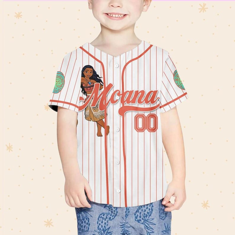 Custom Princess Moana Baseball Jersey Personalized Disney Shirt, Family Vacation 2026, Birthday Girl Island Summer Outfit image 5