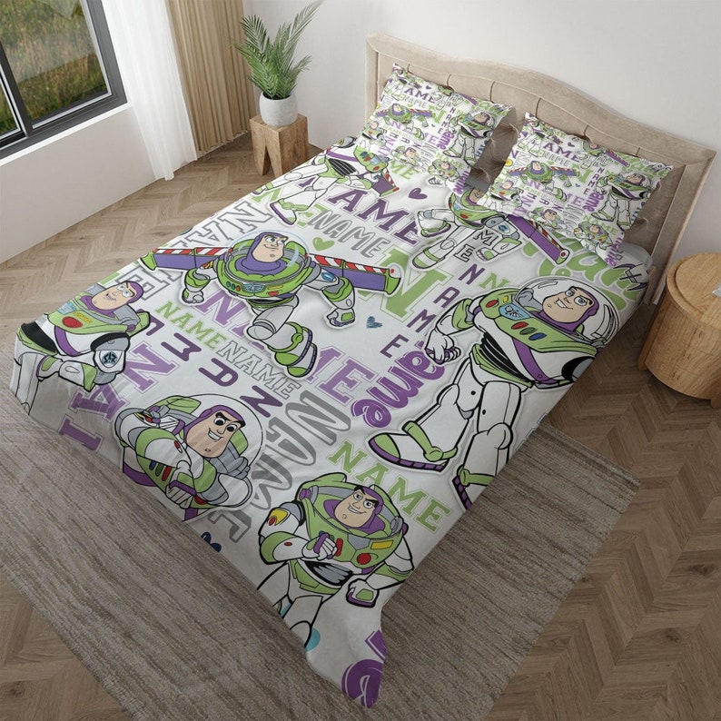 Manta personalizada de Buzz Lightyear de Toy Story de Disney, manta con nombre personalizado, manta personalizada con personajes de Toy Story, regalos de cumpleaños de Toy Story imagen 5