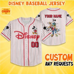 Personalize Disney Classic Mickey And Frineds, Custom Disneyland Jersey, Mickey Mouse Birthday, Gift for Disney Fans