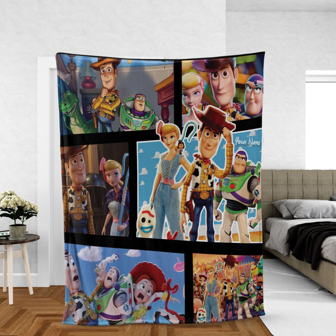 Personalized Toy Story Blanket Style 2, Disney Toy Story Blanket, Custom Name Disney Blanket