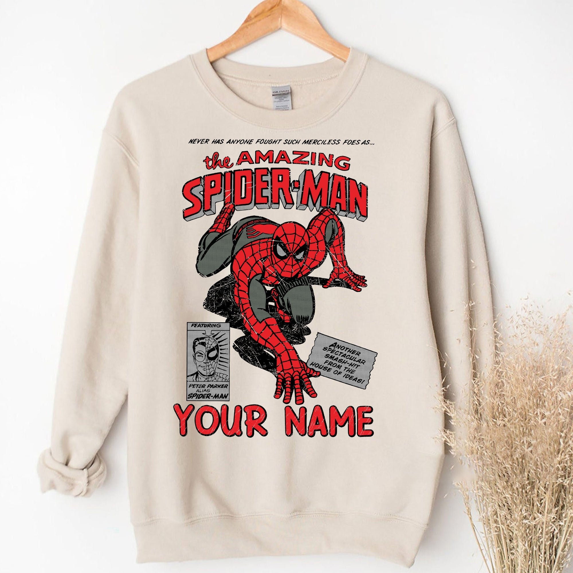 Personalize Vintage Spiderman Classic Unisex T-Shirt, Retro Spiderman Comic T-Shirt