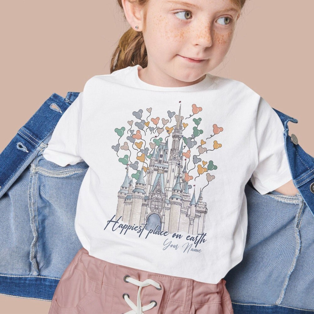 Custom Happiest Place on Earth Unisex T-Shirt, Disney Retro Castle shirt