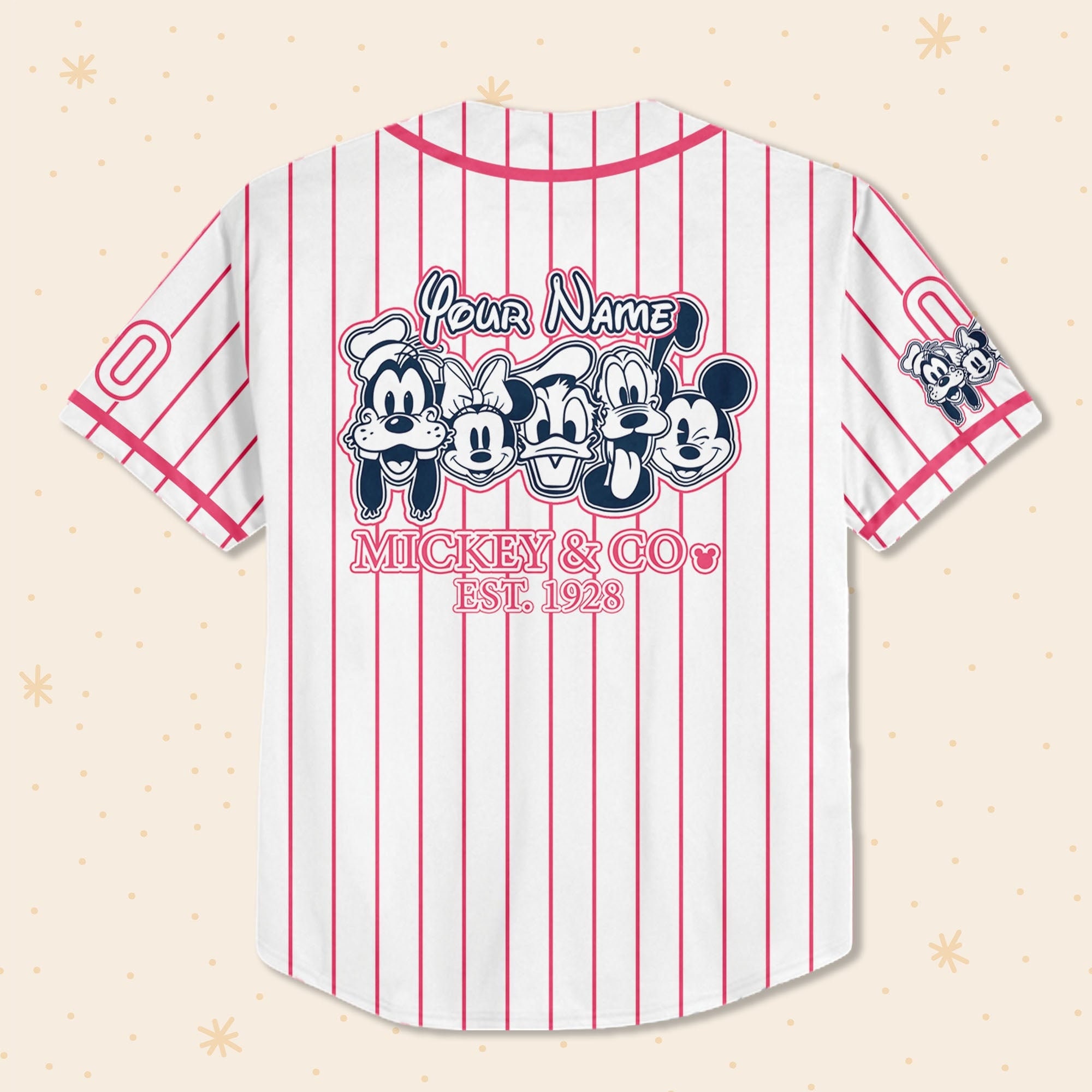 Personalize Vintage Mickey Mouse & Co est 1928, Custom Name Disney Baseball Jersey