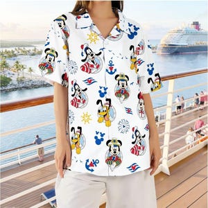 Nautical Disney Cruise Hawaiian Shirt and Shorts Set, Mickey Minnie Sailor Family Matching Outfits, DCL Summer Vacation Wear 2026 image 6