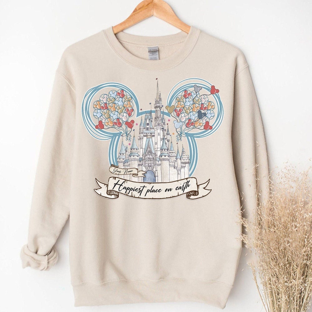 Custom Disney mickey Mouse Happiest Place on Earth Unisex T-Shirt
