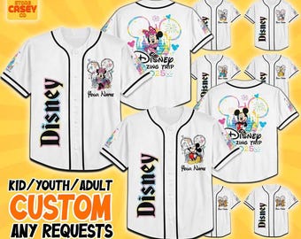 Spersonalizowana dziecięca koszulka baseballowa Disney World z okazji urodzin ojca i matki, 70. rocznicy Disney 2026, pasująca do całej rodziny