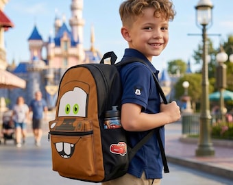 Trusty Disney Cars Tow Mater Backpack, Pixar Movie Cosplay Bag, Kids Back to School 2026, Lightning McQueen Friend Birthday Gift
