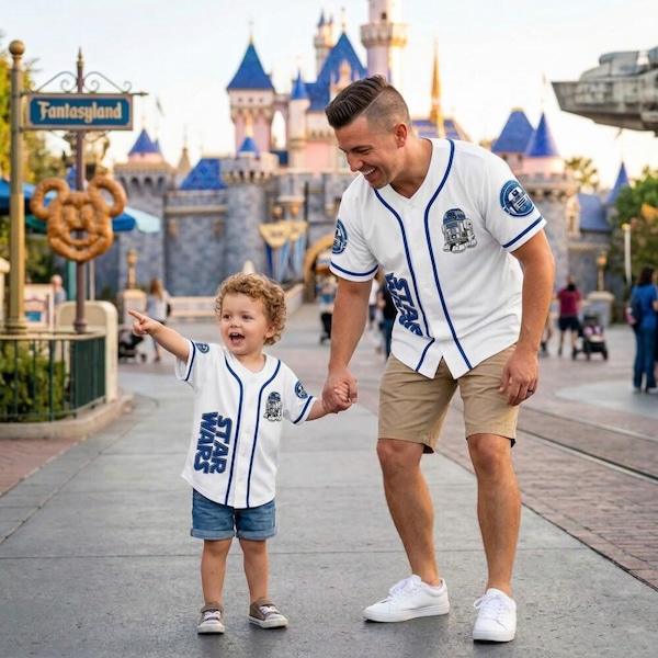 Custom Star Wars Baseball Jersey Personalized R2-D2 Kids Shirt, Disney Father's Day Gift, Matching Dad and Son Outfit, 2026 Disney Trip Top
