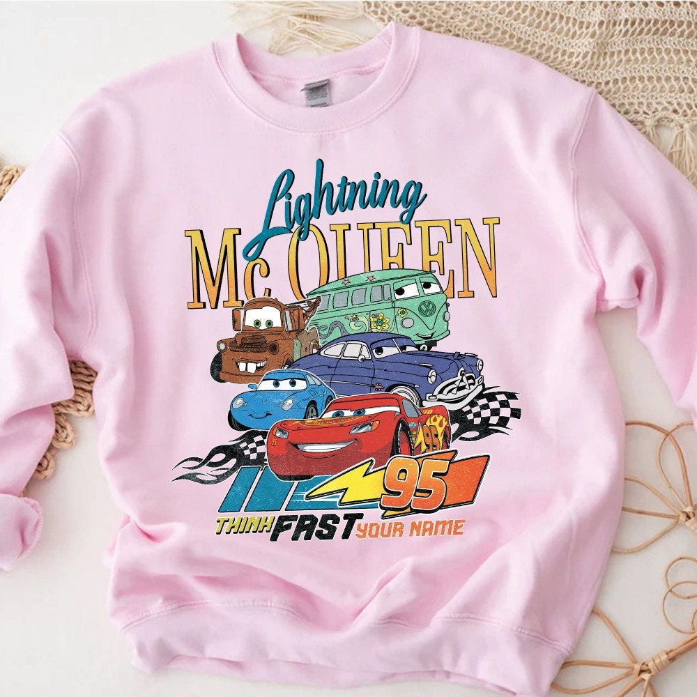 Custom Retro Lightning Mcqueen Piston Cup Unisex T-Shirt, Disney Cars Shirt