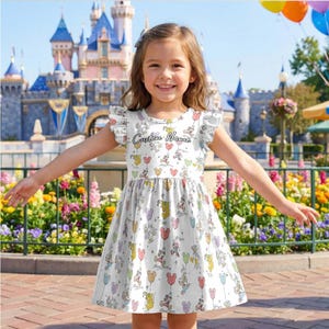 Personalized Disney Mickey Mouse Balloons Mom Daughter Matching Dress Set Custom Name, Magical Rainbow Ruffle Girls Crossback Women, Disney image 6
