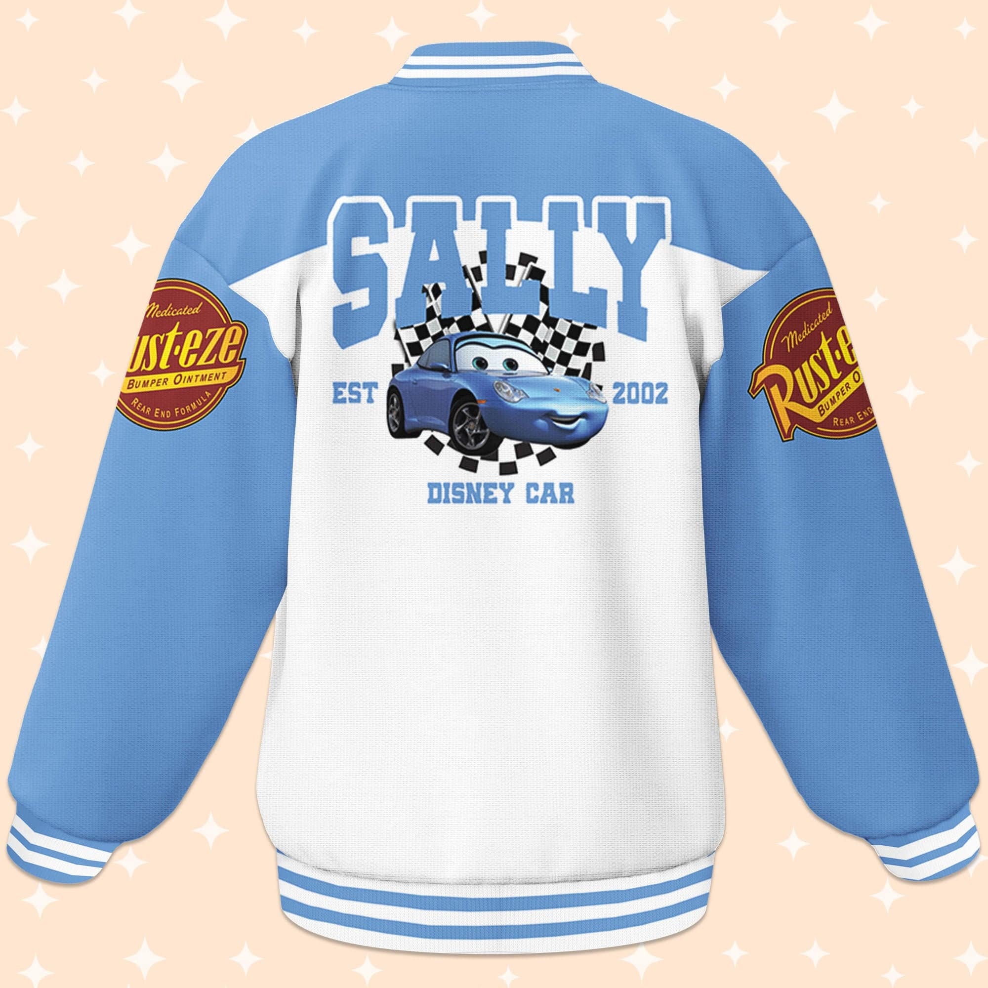 Custom Cars Team Sally Varsity Jacket, Adult Varsity Jacket, Personalized Disney Jacket, Baseball Team Outfit