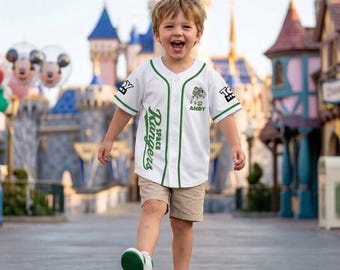 Gepersonaliseerde Buzz Lightyear-honkbaljersey Custom Space Rangers wit shirt, Toy Story-cadeau verjaardagsjongen, Disney-vakantie 2026 kinderen top