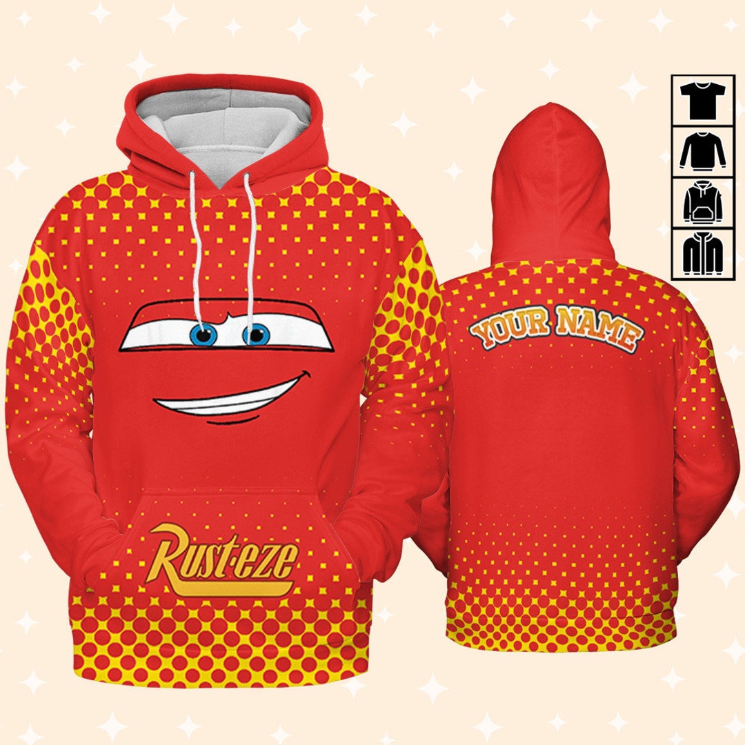 Custom Cars Lightning Mcqueen Hoodie Pixar Cars Bomber Cute Etsy