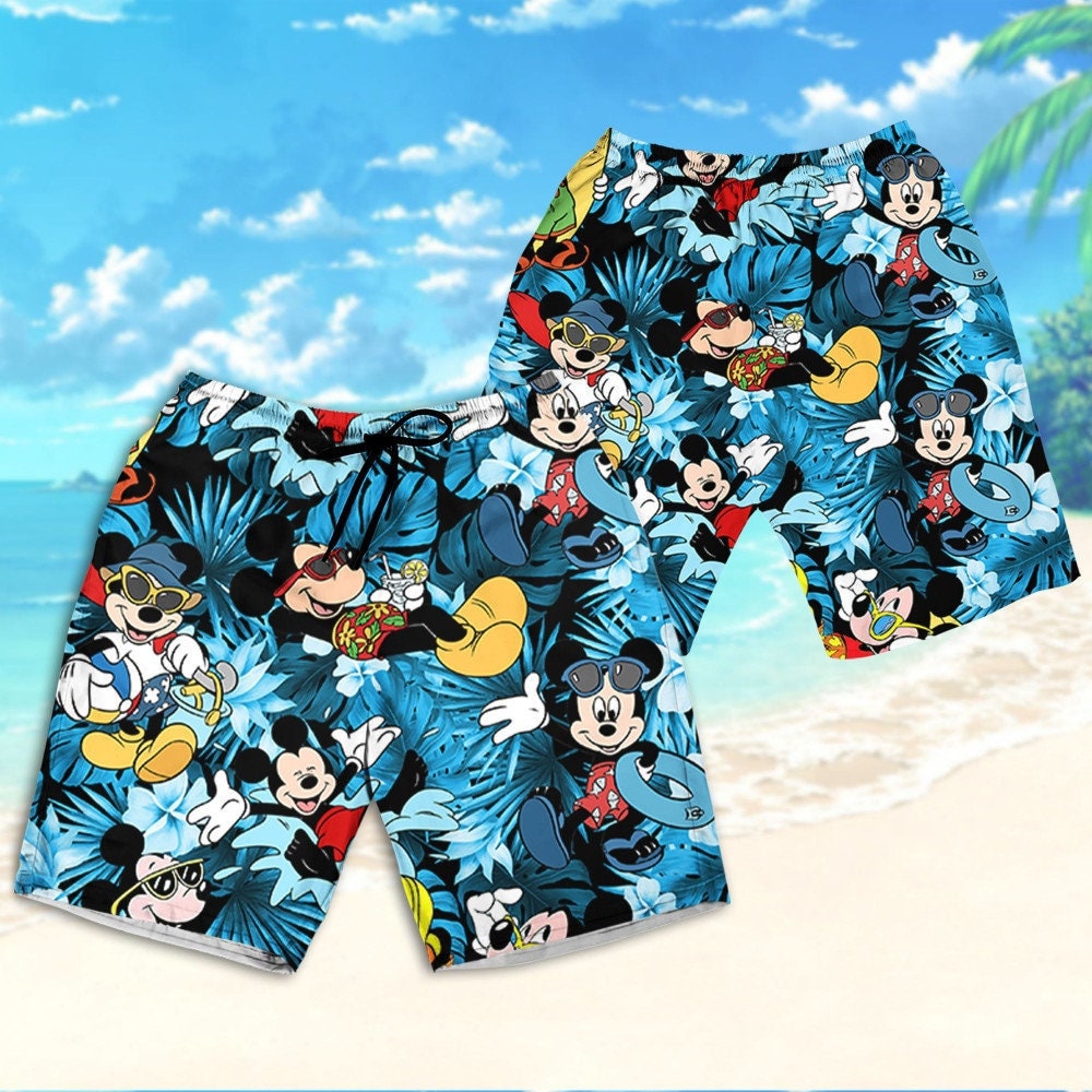 Disney Mickey Mouse Summer Tropical Vacation Hawaii Shirt, Mickey Aloha Shorts
