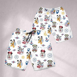 Nautical Disney Cruise Hawaiian Shirt and Shorts Set, Mickey Minnie Sailor Family Matching Outfits, DCL Summer Vacation Wear 2026 image 5