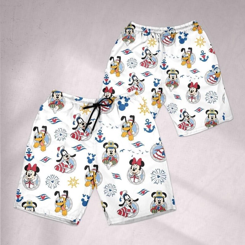 Nautical Disney Cruise Hawaiian Shirt and Shorts Set, Mickey Minnie Sailor Family Matching Outfits, DCL Summer Vacation Wear 2026 image 5
