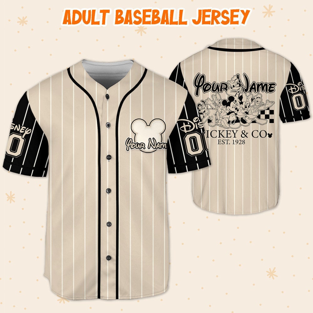 Discover Personalisieren Sie Vintage Micky Maus Cartoon lieben Baseball jersey Trikot