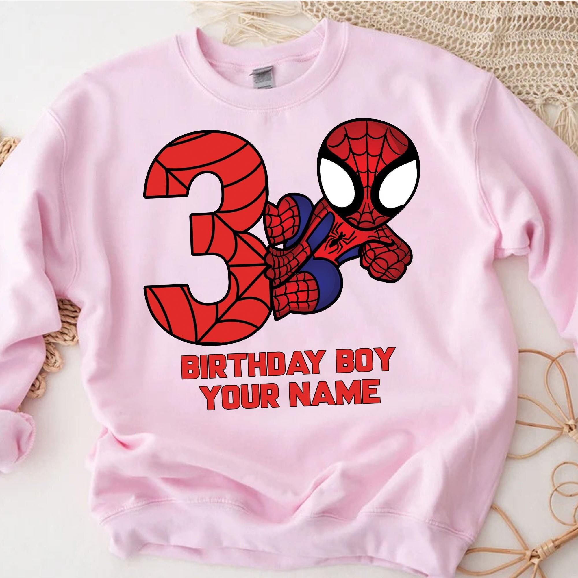 Personalize Disney Chibi Spiderman Birthday Age And Name Unisex T-Shirt