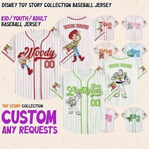 Personalisierte Kinder Toy Story Geburtstag Vater Mutter Tag Geschenk Disney 70. Jahrestag 2026 Baseball Jersey Familie Matching