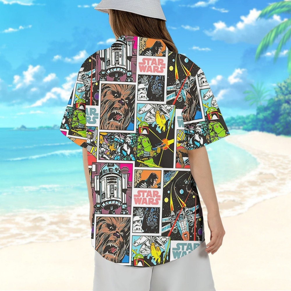Star Wars Classic Star Wars Characters Retro Comic Book Style Hawaii Shirt and Shorts