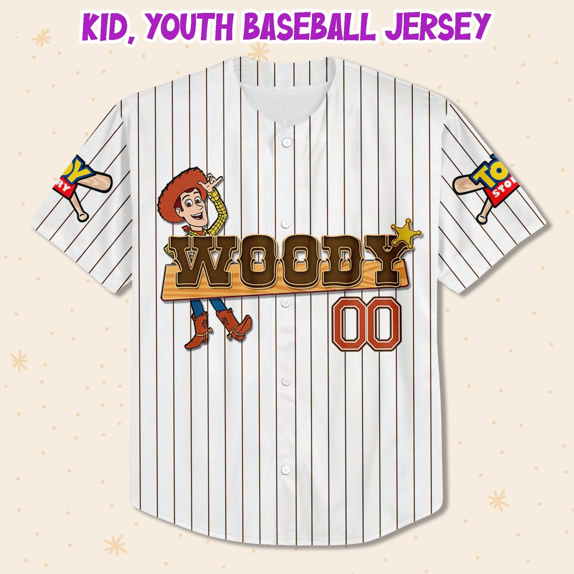 Toy Story Woody Disney Dibujos Animados Camiseta de Béisbol