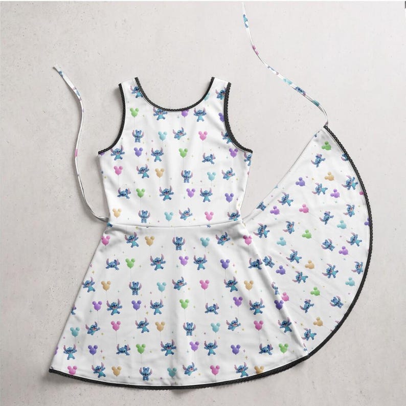 Majestic Stitch Bubblegum Balloon Activewear Dress, Hawaiian Kids Outfit, RunDisney 2026 Disney Cruise Hawaii Vacation Birthday Gift Set image 3