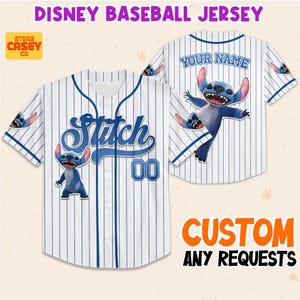 Custom Stitch Baseball Jersey, Ohana Means Family Shirt, Disney Baseball Jersey for Adults, Cute Stitch Outfit,  Disney Fan Gift