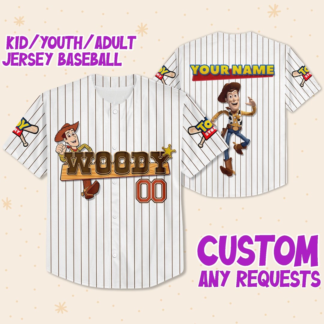 Woody Brown Running Jersey, Jersey personalizado de Disney, traje de