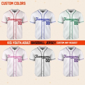 Custom Request Stripe Line Custom Colors Personalized Name Baseball Jersey, Custom Baseball Jersey Uniform Baseball Fans Baseball Lovers