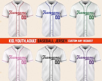 Personalized Custom Pinstripe Baseball Jersey Birthday Father Mother Day Gift 2026 Sports Team Family Matching Shirt