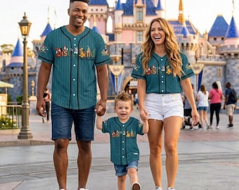 Benutzerdefinierte Disneyland Original Charaktere Baseball Jersey Personalisierte Mickey Minnie Donald Goofy Shirt, Familienurlaub 2026, Disney Gruppe Geschenk