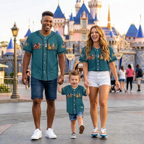 Custom Disneyland Original Characters Baseball Jersey Personalized