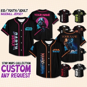 Benutzerdefinierte Star Wars Disney Baseball Jersey Team, Sammlung passende Baseball Outfit, wählen Sie Stil, Geschenk für Star Wars Fans, Disneyland Jersey