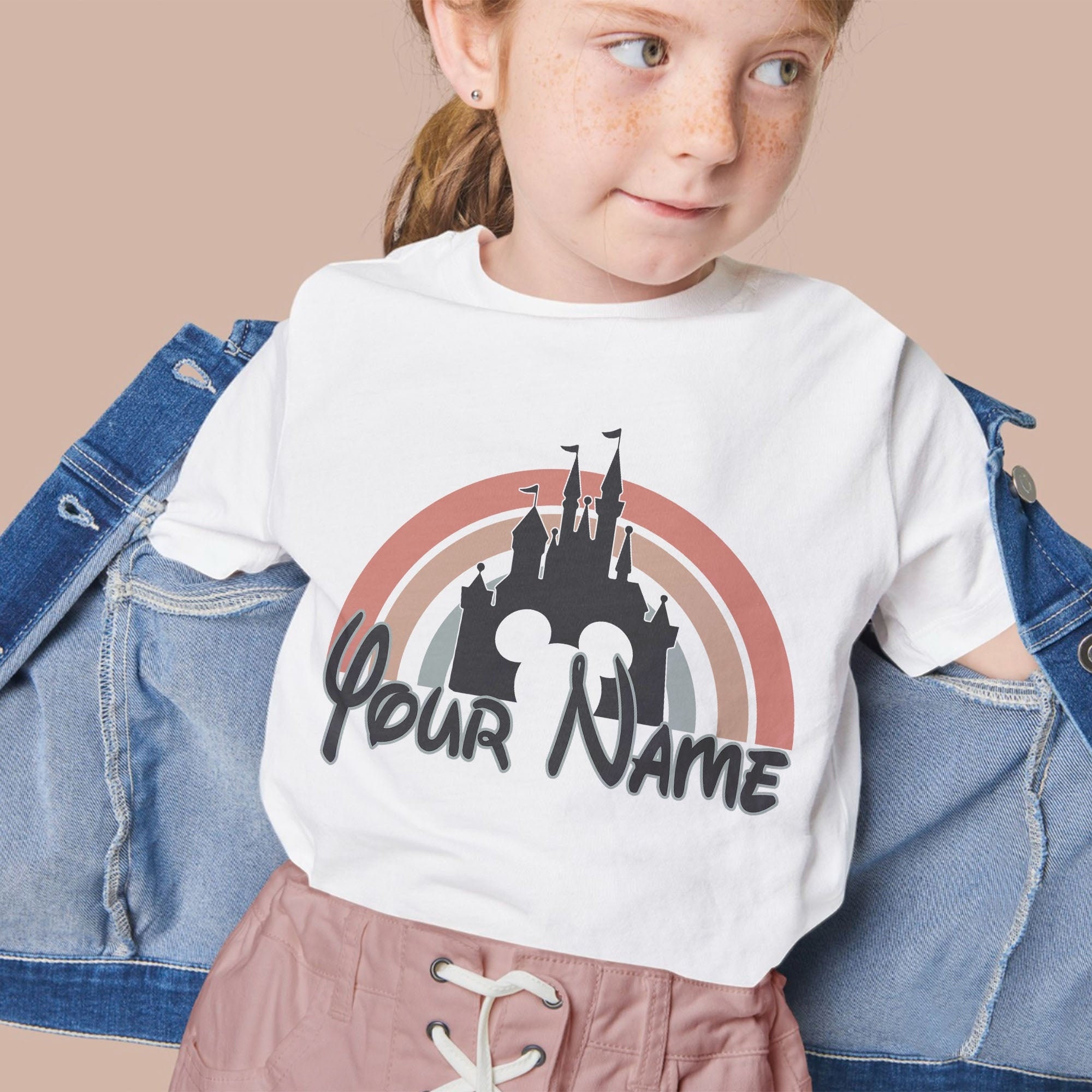 Custom Disney Rainbow Castle Unisex T-Shirt, Disney Family, Disneyland Shirt
