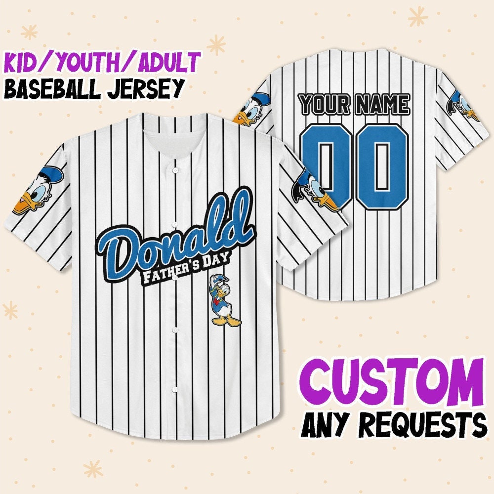 Personalized Disney Donald Duck Father's Day Baseball Jersey