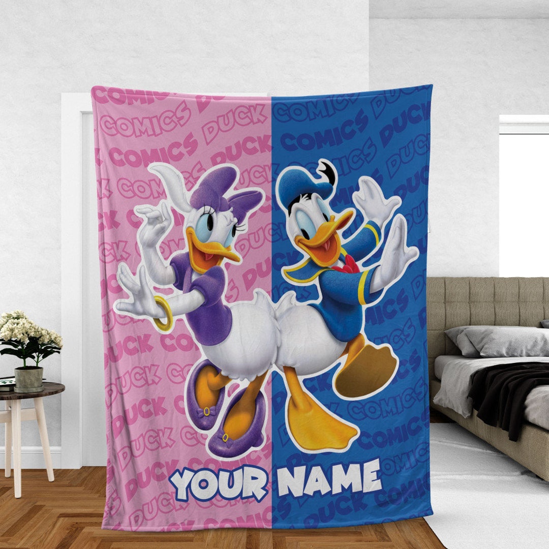 Personalized Couple Duck Kid Blanket, Disney Donald Duck Blanket