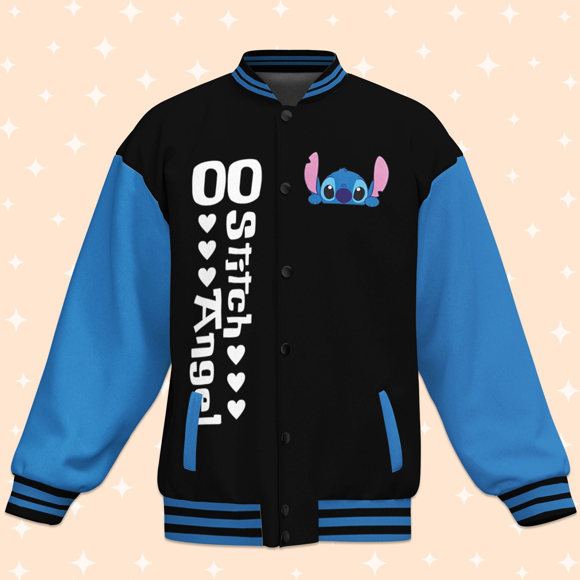 Custom Stitch and Angel Couple Stitch Baseball Jacket