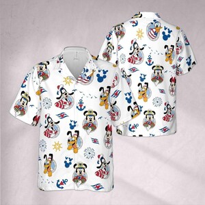 Nautical Disney Cruise Hawaiian Shirt and Shorts Set, Mickey Minnie Sailor Family Matching Outfits, DCL Summer Vacation Wear 2026 image 4