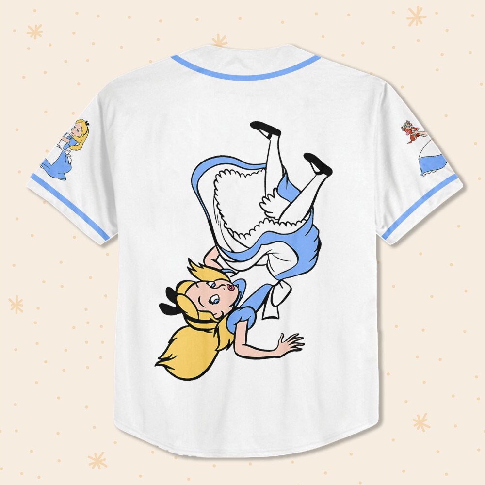 Custom Disney Alice in Wonderland Alice Simple Baseball Jersey