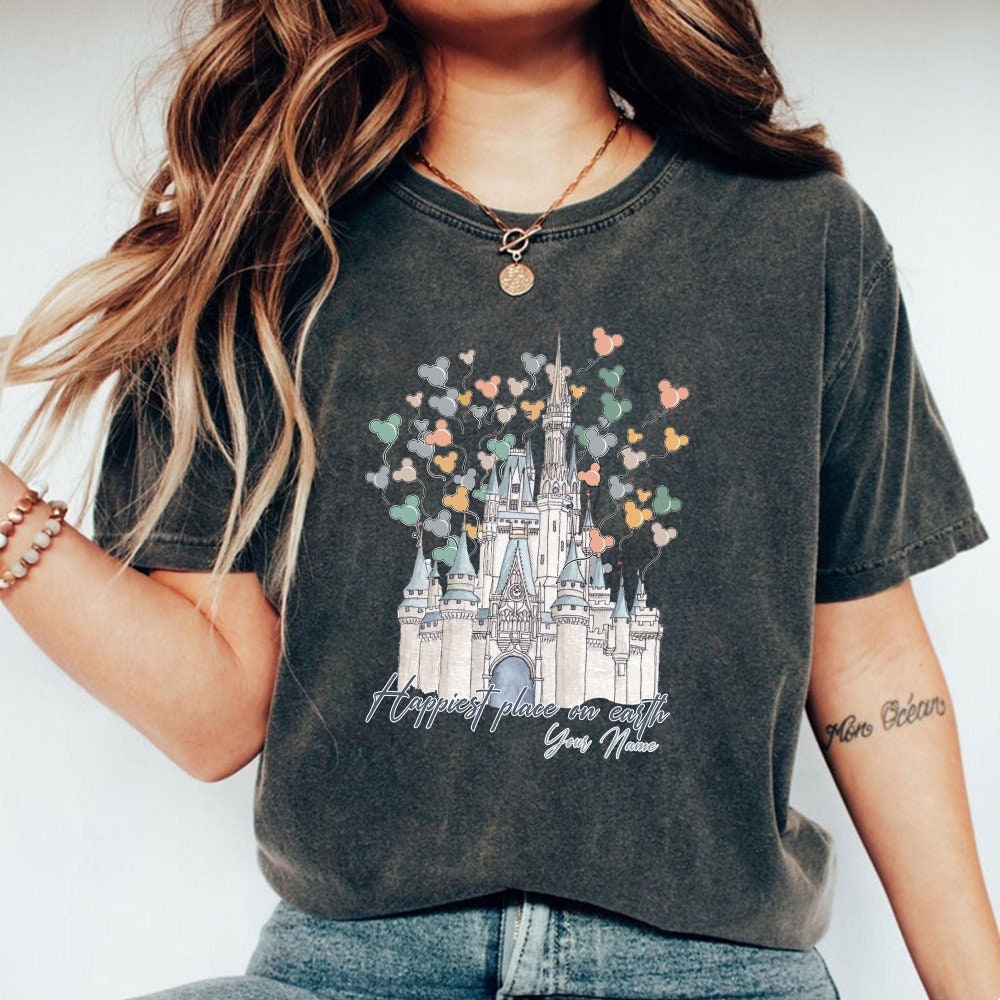 Custom Happiest Place on Earth Unisex T-Shirt, Disney Retro Castle shirt