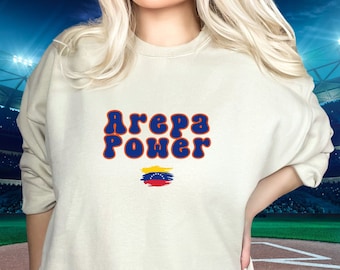 Arepa Power Unisex Heavy Blend™ Crewneck Sweatshirt , Baseball Lover,  Sports Shirt, Venezuela Baseball Gift, Venezuelan Beisbol Fans