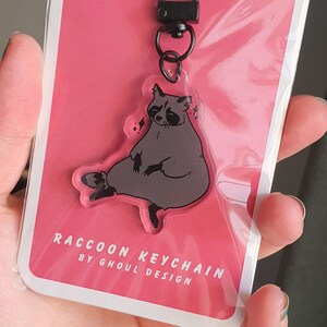 Raccoon Keychain Charm Cute Trash Panda Accessory