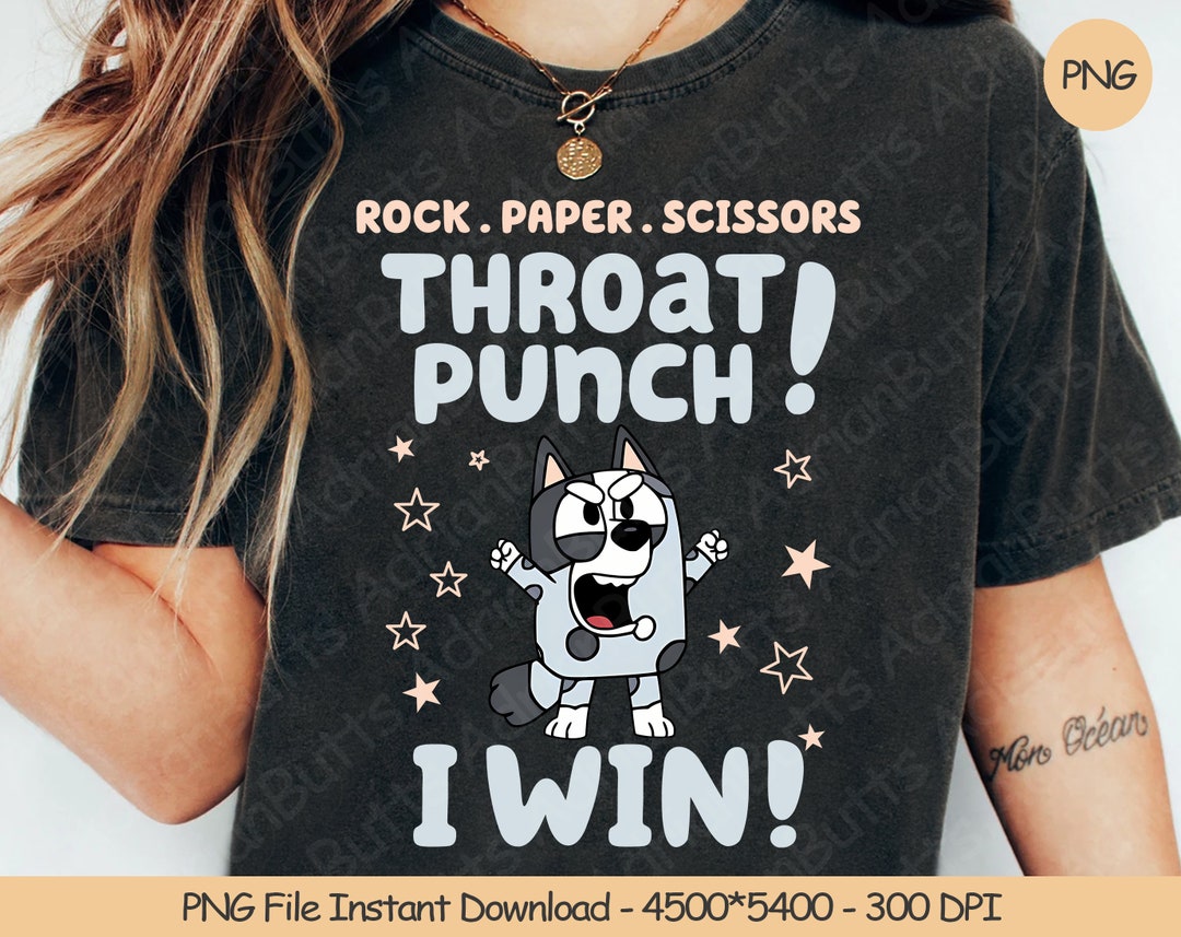 Rock Paper Scissors Throat Punch I Win PNG Digital Design Download ...