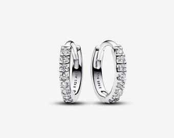 Pandora  Sparkling Huggie Hoop Earrings Silver ale s925