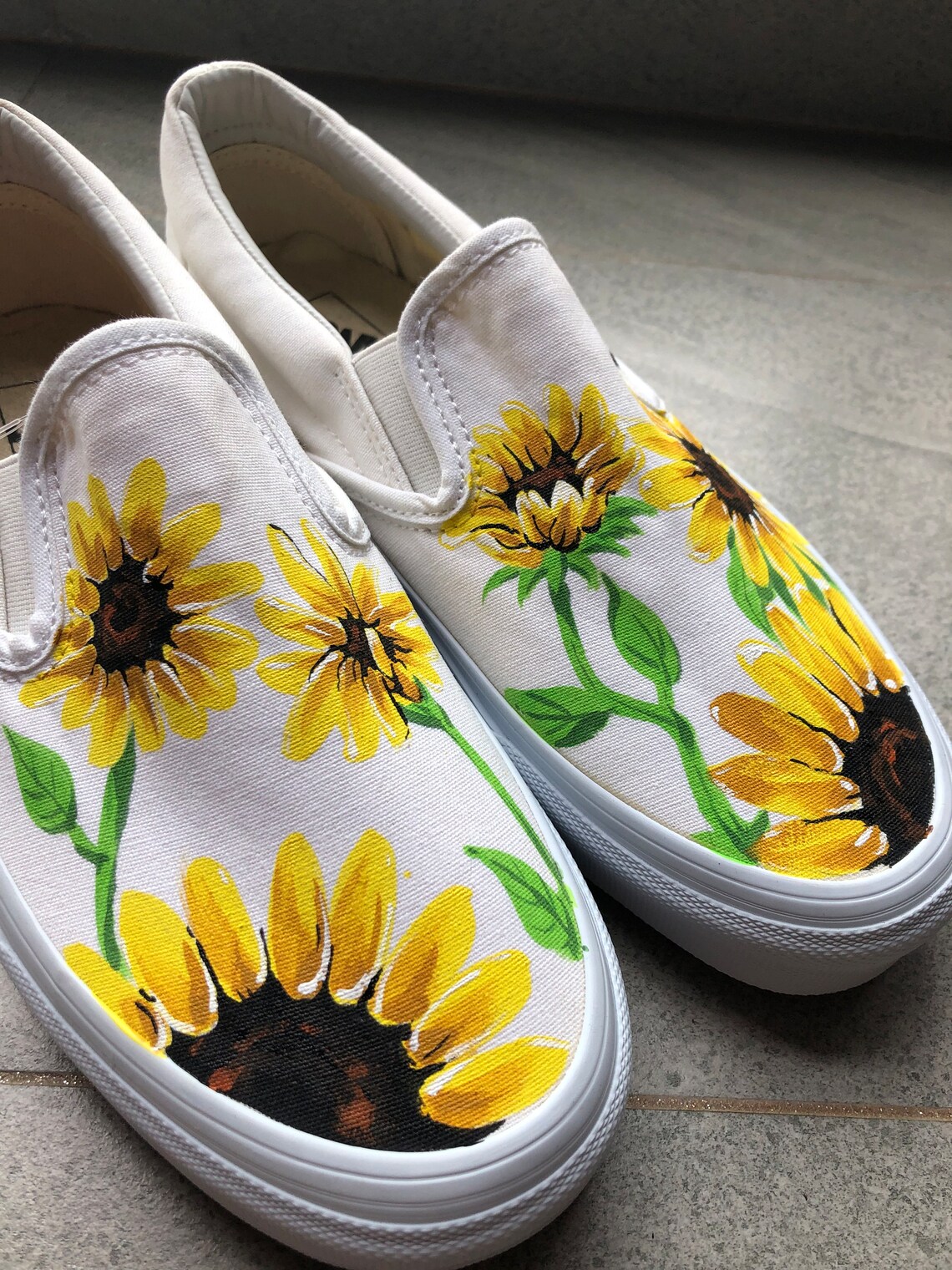 Sunflower Slip on Shoes for Women Hand Painted Shoes Sunflower - Etsy